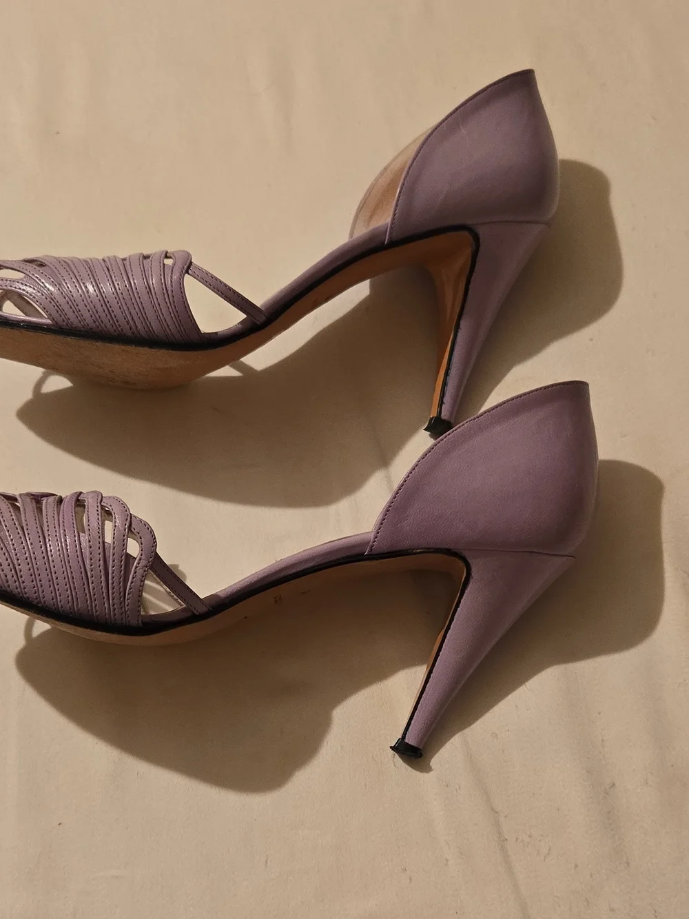 Gardalini Lavender Open-Toe Heels for Women